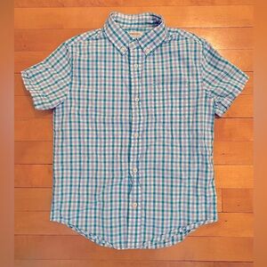 Boys size 10 Crewcuts short sleeve button down. Blue plaid